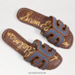 נשים הַנעָלָה Sam Edelman סנדל שקופיות צבעוני של מפרץ אינדיגו מכובס 4XL22X590 - Image 7