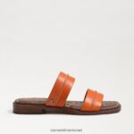 נשים הַנעָלָה Sam Edelman סנדל שקופיות של Haydee Stitch עור כתום קלאסי 4XL22X864 - Image 2