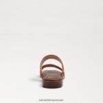 נשים הַנעָלָה Sam Edelman סנדל שקופיות של Haydee Stitch עור כתום קלאסי 4XL22X864 - Image 5