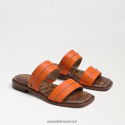 נשים הַנעָלָה Sam Edelman סנדל שקופיות של Haydee Stitch עור כתום קלאסי 4XL22X864