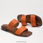 נשים הַנעָלָה Sam Edelman סנדל שקופיות של Haydee Stitch עור כתום קלאסי 4XL22X864 - Image 7
