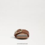 נשים הַנעָלָה Sam Edelman סנדל שקופיות delfi קוניאק עשיר 4XL22X704 - Image 3