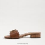 נשים הַנעָלָה Sam Edelman סנדל שקופיות delfi קוניאק עשיר 4XL22X704 - Image 4