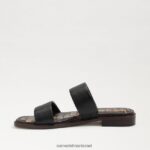 נשים הַנעָלָה Sam Edelman סנדל שקופיות Haydee עור שחור 4XL22X572 - Image 4