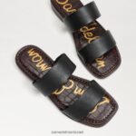 נשים הַנעָלָה Sam Edelman סנדל שקופיות Haydee עור שחור 4XL22X572 - Image 7