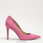 נשים הַנעָלָה Sam Edelman עקב אצבע מחודד לוז זמש ורוד קונפטי 4XL22X167 - Image 2