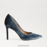 נשים הַנעָלָה Sam Edelman עקב אצבע מחודד לוז קטיפה ספיר עמוקה 4XL22X170 - Image 2