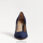 נשים הַנעָלָה Sam Edelman עקב אצבע מחודד לוז זמש נייבי 4XL22X166 - Image 3