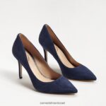 נשים הַנעָלָה Sam Edelman עקב אצבע מחודד לוז זמש נייבי 4XL22X166