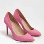 נשים הַנעָלָה Sam Edelman עקב אצבע מחודד לוז זמש ורוד קונפטי 4XL22X167