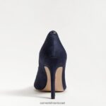 נשים הַנעָלָה Sam Edelman עקב אצבע מחודד לוז זמש נייבי 4XL22X166 - Image 5