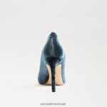 נשים הַנעָלָה Sam Edelman עקב אצבע מחודד לוז קטיפה ספיר עמוקה 4XL22X170 - Image 5