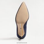 נשים הַנעָלָה Sam Edelman עקב אצבע מחודד לוז זמש נייבי 4XL22X166 - Image 6