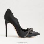 נשים הַנעָלָה Sam Edelman עקב אצבע מחודדת חלקה סאטן שחור 4XL22X956 - Image 2