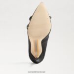 נשים הַנעָלָה Sam Edelman עקב אצבע מחודדת חלקה סאטן שחור 4XL22X956 - Image 6