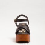נשים הַנעָלָה Sam Edelman עקב בלוק פלטפורמת סוזנה עור שחור 4XL22X567 - Image 3