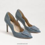 נשים הַנעָלָה Sam Edelman עקב חרוזים של הרייט כחול חדש שטוף 4XL22X583
