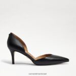נשים הַנעָלָה Sam Edelman עקב חתלתול מחודדת ג'ינה עור שחור 4XL22X550 - Image 2