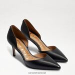 נשים הַנעָלָה Sam Edelman עקב חתלתול מחודדת ג'ינה עור שחור 4XL22X550