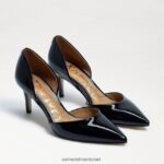 נשים הַנעָלָה Sam Edelman עקב חתלתול מחודדת ג'ינה פטנט שחור 4XL22X552