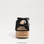 נשים הַנעָלָה Sam Edelman עקב טריז של dova פלטפורמה פשתן שחור 4XL22X348 - Image 3