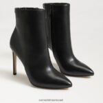 נשים הַנעָלָה Sam Edelman עקב מגפיים של wrenley עור שחור 4XL22X831