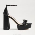 נשים הַנעָלָה Sam Edelman עקב פלטפורמה נינט סאטן שחור 4XL22X758 - Image 2