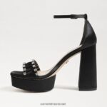 נשים הַנעָלָה Sam Edelman עקב פלטפורמה נינט סאטן שחור 4XL22X758 - Image 4