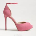 נשים הַנעָלָה Sam Edelman עקב פלטפורמה של florencia peep toe זמש ורד קרמין 4XL22X769 - Image 2