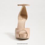 נשים הַנעָלָה Sam Edelman עקב פלטפורמה של florencia peep toe פטנט סומק בז' 4XL22X768 - Image 3