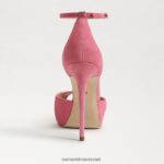 נשים הַנעָלָה Sam Edelman עקב פלטפורמה של florencia peep toe זמש ורד קרמין 4XL22X769 - Image 5