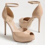 נשים הַנעָלָה Sam Edelman עקב פלטפורמה של florencia peep toe פטנט סומק בז' 4XL22X768 - Image 7