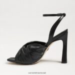 נשים הַנעָלָה Sam Edelman עקב רצועות לבנדר עור שחור 4XL22X951 - Image 4
