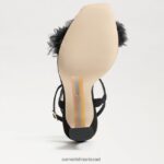 נשים הַנעָלָה Sam Edelman עקב רצועות ליילאני זמש שחור 4XL22X953 - Image 6