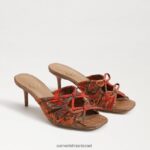 נשים הַנעָלָה Sam Edelman עקב רצועות pia פרג כתום 4XL22X599