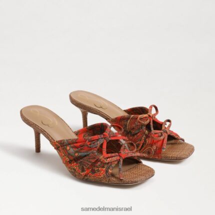 נשים הַנעָלָה Sam Edelman עקב רצועות pia פרג כתום 4XL22X599