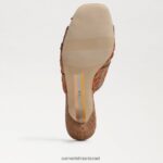 נשים הַנעָלָה Sam Edelman עקב רצועות pia פרג כתום 4XL22X599 - Image 6