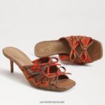 נשים הַנעָלָה Sam Edelman עקב רצועות pia פרג כתום 4XL22X599 - Image 7
