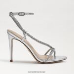 נשים הַנעָלָה Sam Edelman עקב רצועת קרסול גריינג'ר כסף רך 4XL22X695 - Image 2