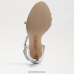 נשים הַנעָלָה Sam Edelman עקב רצועת קרסול גריינג'ר כסף רך 4XL22X695 - Image 6