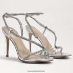 נשים הַנעָלָה Sam Edelman עקב רצועת קרסול גריינג'ר כסף רך 4XL22X695 - Image 7