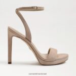 נשים הַנעָלָה Sam Edelman עקב רצועת קרסול ירקן קפוצ'ינו זמש 4XL22X391 - Image 2