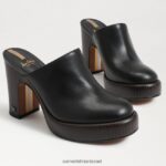 נשים הַנעָלָה Sam Edelman פרד עקב שילה עור שחור 4XL22X714 - Image 7