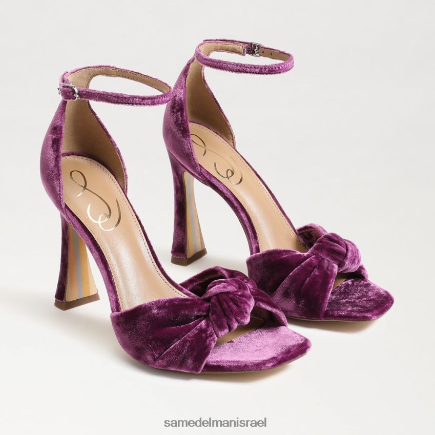 d7a0d7a9d799d79d_d794d6b7d7a0d7a2d6b8d79cd6b8d794_sam_edelman_d7a8d7a6d795d7a2d7aa_d7a7d7a8d7a1d795d79c_d79cd795d7a1d799d794_.jpg נשים הַנעָלָה Sam Edelman רצועת קרסול לוסיה עקב אצבע פתוחה קטיפה סחלב עמוקה 4XL22X874 - Image 1