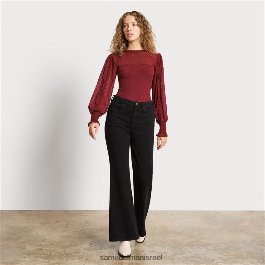 d7a0d7a9d799d79d_d79cd791d795d7a9_sam_edelman_d797d795d79cd7a6d794_d792d795d79cd799d790d7a0d799d7aa_d7a2d79d_d7a9d7a8d795d795.jpg נשים לבוש Sam Edelman חולצה ג'וליאנית עם שרוולים ארוכים חום מטורף 4XL22X1269 - Image 1