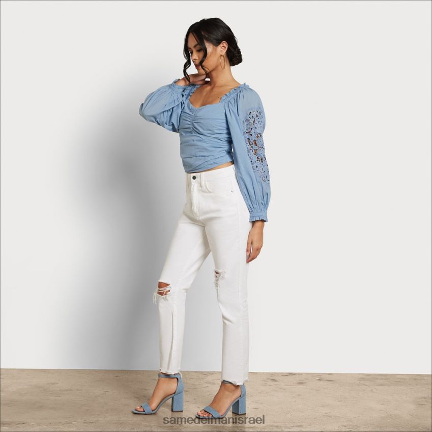 נשים לבוש Sam Edelman חלק עליון של stevie ruch עם שרוולים ארוכים chambray 4XL22X1177 - Image 2