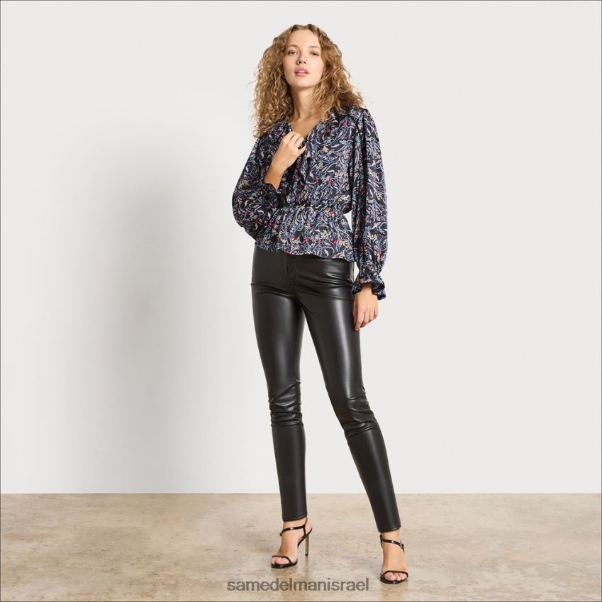 d7a0d7a9d799d79d_d79cd791d795d7a9_sam_edelman_d798d795d7a4_d795d7a8d79ed795d7a0d798_d7a2d79d_d7a9d7a8d795d795d79c_d790d7a8d795.jpg נשים לבוש Sam Edelman טופ ורמונט עם שרוול ארוך פייזלי שחור 4XL22X1242 - Image 1