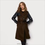 נשים לבוש Sam Edelman מעיל טרנץ' צמר מדיה מעורבת ירוק צבאי 4XL22X1280 - Image 3