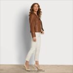 נשים לבוש Sam Edelman מעיל מוטו מעור קוניאק 4XL22X1180 - Image 2