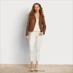 נשים לבוש Sam Edelman מעיל מוטו מעור קוניאק 4XL22X1180